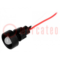 Spia: LED; concava; bianco; 12÷24VDC; 12÷24VAC; Ø13mm; IP20