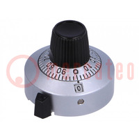 Precise knob; with counting dial; Shaft d: 6.35mm; Ø25.4x21.05mm