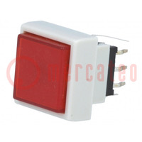 Commutateur: de clavier; Pos: 2; DPDT; 0,1A/30VDC; rouge; LED; rouge
