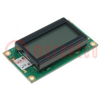 Display: LCD; alfanumeriek; FSTN Positive; 8x2; geel; 58x32x13,2mm