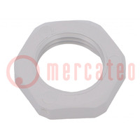 Nut; PG9; polyamide; Thk: 6.8mm; Spanner: 22mm; grey; -40÷100°C