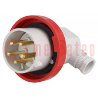 Connector: AC supply 3-phase; plug; male; 16A; 415VAC; IEC 60309