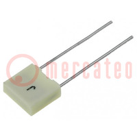 Capacitor: polyester; 100nF; 40VAC; 63VDC; 5mm; ±10%; 2.5x6.5x7.2mm