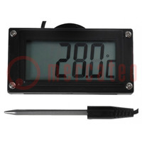 Meter: temperature; digital,mounting; on panel; LCD; 3,5 digit