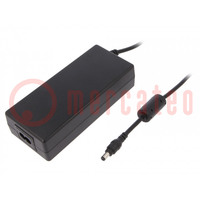 Power supply: switched-mode; 12VDC; 7.5A; Out: 5,5/2,1; 90W; 0÷40°C