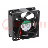 Fan: DC; axial; 24VDC; 60x60x25mm; 39.93m3/h; 27dBA; slide bearing