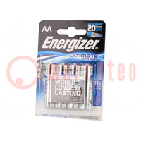 Batterij: lithium; 1,5V; AA; 3000mAh; niet-oplaadbaar; 4st.