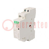 Contactor: 2-pole installation; 25A; 24VDC; NO x2; IP20; -25÷50°C
