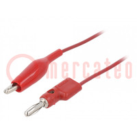 Cable de prueba; 60VDC; 30VAC; 5A; Long: 0,914m; rojo; 3220