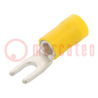 Tip: fork; M3,5; Ø: 3.7mm; 4÷6mm2; crimped; for cable; insulated