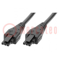 Kábel; Micro-Fit 3.0; anya; PIN: 2; Hossz: 1m; 8,5A; Szigetelés: PVC
