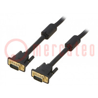 Cable; D-Sub 15pin HD plug,both sides; black; 25m; Øcable: 8mm