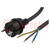 Cable; 3x2.5mm2; CEE 7/7 (E/F) plug,wires; PVC; 3m; black; 16A