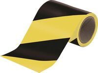 Warnband - Gelb/Schwarz, 10 cm x 5 m, Reflexfolie, Für außen und innen