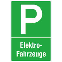 SafetyMarking Parkplatzschild Symbol: P, Text: E-Autos, 15 x 25 cm Polystyrol