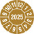 Prüfplakette Schutzausführung, Jahresplakette, Durchm.: 3 cm, 15 Stk/Bogen Version: 25 - mit 4-stelliger Jahreszahl, 2025