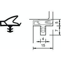 Produktbild zu Tömítőprofil S 6699a, fekete műanyag