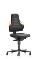 Nexxit mit Rollen, Griff orange, Sitzhöhe 450-600 mm, Integralschaum schwarz