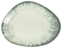 Teller flach Kuori organisch; 21.5x17 cm (LxB); weiß/grau/schwarz; organisch; 4