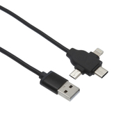 APM 570316 câble USB 1 m USB 2.0 USB A USB C/Micro-USB B/Lightning Noir