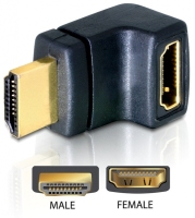 DeLOCK HDMI Stecker > HDMI Buchse 90° oben HDMI 1.3 Schwarz