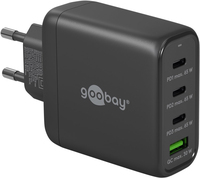 Goobay 64819 oplader voor mobiele apparatuur Hoofdtelefoons, Laptop, Smartphone Zwart AC Snel opladen Binnen