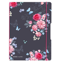 Herlitz Ladylike Flowers Notizbuch A4 80 Blätter Blau, Pink