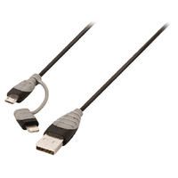 Nedis BBM39400B10 câble USB 1 m USB 2.0 USB A Micro-USB B Noir