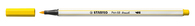 STABILO Pen 68 brush, premium brush viltstift, geel, per stuk