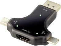 Renkforce RF-3846634 tussenstuk voor kabels DisplayPort, Mini DisplayPort, USB-C HDMI Zwart