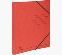 Exacompta Classeur 2 anneaux 15mm carte lustrée imprimée - A4 - Rouge