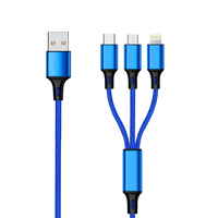 2GO 797151 USB Kabel 1,5 m USB B USB C/Micro-USB B/Lightning Schwarz, Blau