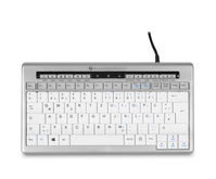 BakkerElkhuizen S-board 840 Tastatur USB QWERTY Spanisch Hellgrau, Weiß