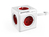 Allocacoc PowerCube rozgałęziacz 1,5 m 5 x gniazdo sieciowe Wewnętrzna Czerwony, Biały