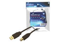MediaRange Anschlusskabel USB 2.0 A->B St/St 3m schwarz Blister