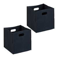 2 x Aufbewahrungsbox in Schwarz - (B)30 x (H)30 x (T)30 cm 10046022_46