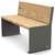 Kube Design Wood and Steel Seat - 600mm Length - Mahogany - RAL 9005 - Jet Black