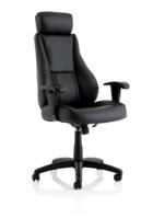 Winsor Black Leather Chair With Headrest EX000213