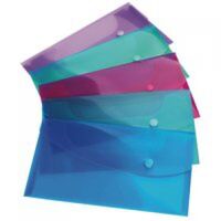 Rapesco Bright Popper Wallet Polypropylene Foolscap Assorted Colours (Pack 5)