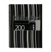 Pukka Pad Jotta A5 Wirebound Polypropylene Cover Notebook Ruled 200 Page Stripe Design Black (Pack 3)