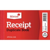Silvine 63x106mm Duplicate Receipt Book Carbon Gummed Taped Cloth Bindi(Pack 36)