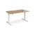 Elev8 Mono straight sit-stand desk 1400mm x 800mm - white frame and oak top