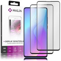 NALIA (2-Pack) Screen Protector compatible with Xiaomi Mi 9T Pro Glass, 9H Full-Cover Tempered Protective Curved Display Film, Smart-Phone LCD Protection Shatter-Proof Foil Clea...