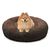 BLUZELLE Orthopädisches Hundebett Kleine Hunde & Katzen, 60cm Donut Kissen Waschbar Rund Memory Foam Katzenbett Plüsch Coffee