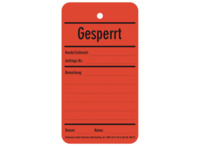 Kolli-Anhänger, Text: "Gesperrt", (B) 65 mm, Kunststoff, 088.23