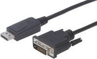 Digitus Kijelző csatlakozó / DVI Átalakító kábel DisplayPort dugó, DVI-D 24+1 pólusú Csatlakozódugó 2.00 m Fekete DB-340301-020-S Kerek, Kettős árnyékolás,