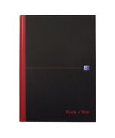 Black n Red A4 Casebound Hard Cover Notebook Smart Ruled 96 Pages Black/Red
