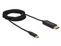 Cable USB Type-Cª male <gt/> HDMI male (DP Alt Mode) 4K 60 Hz, 2m coaxial - blackHDMI Adapters