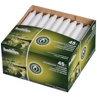 Bolsius Bistro 7in Tabletop Candles in White Low Smoke and Drip Free Pack of 45