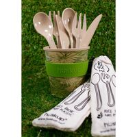 Nisbets Cutlery Set in Cream Rice Husk - Reusable and Dishwasher Safe - 170mm